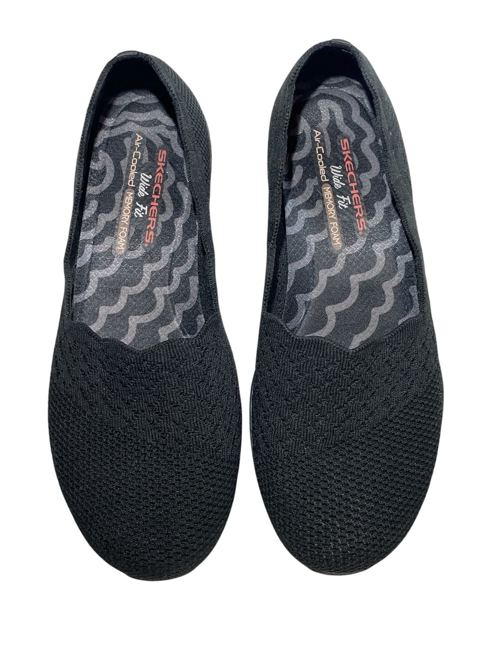 Skechers Seager Stat 48481W Black Woven Knit  Loafers Women’s Size 10 Wide